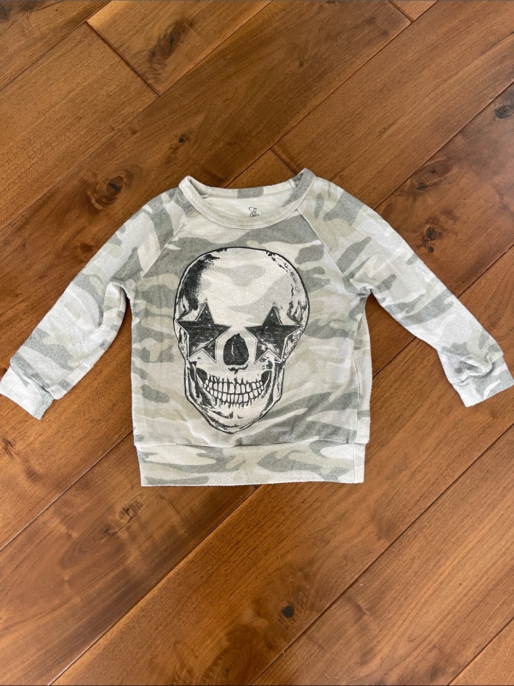 Lauren Moshi Kids Camo Skull Long-Sleeve Top - Light Green